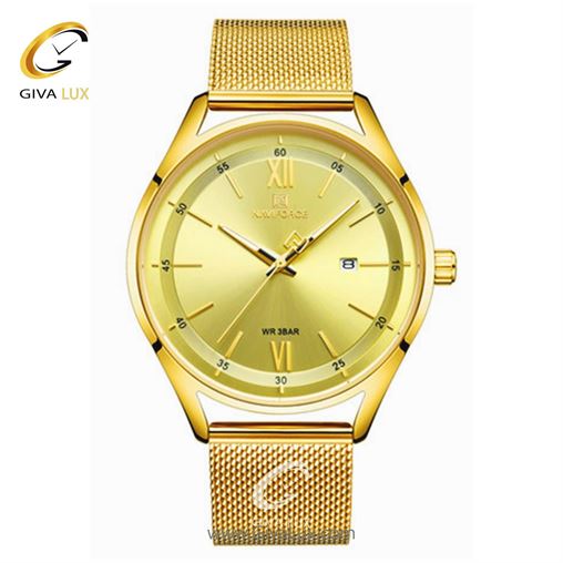 ساعت مچی مردانه بند حصیری طلایی نوی فورس مدل NF3013 3013 (2).jpg